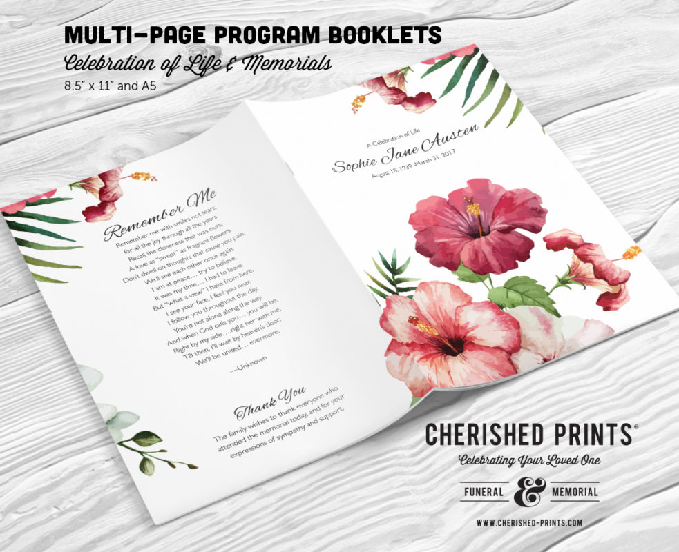 Tropical Flowers Multi-Page Program Booklet