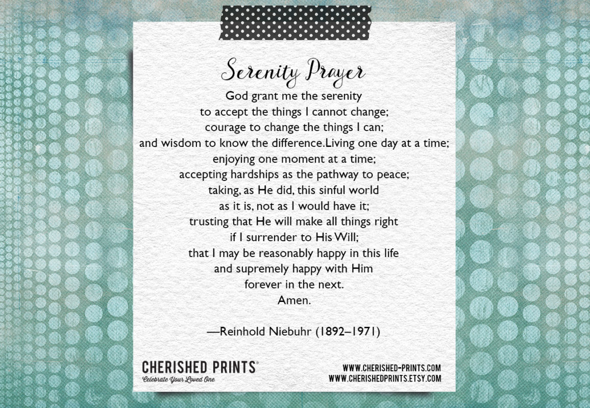 Serenity Prayer Cherished Prints Library