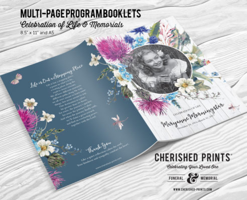 Wildflowers Multi-Page Funeral Booklet Program