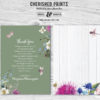Green Summer Wildflowers Acknowledgment Cards