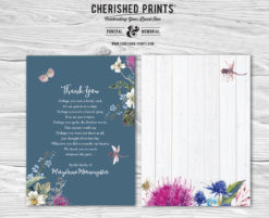 Blue Summer Wildflowers Acknowledgment Cards