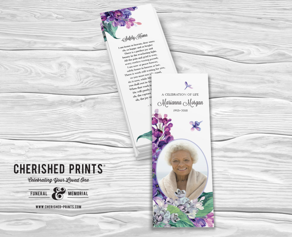 Memorial Bookmarks Laminated Photo Keepsakes Memorial Cards