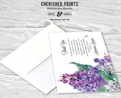 Lilacs Thank You Cards for Funerals and Memorials