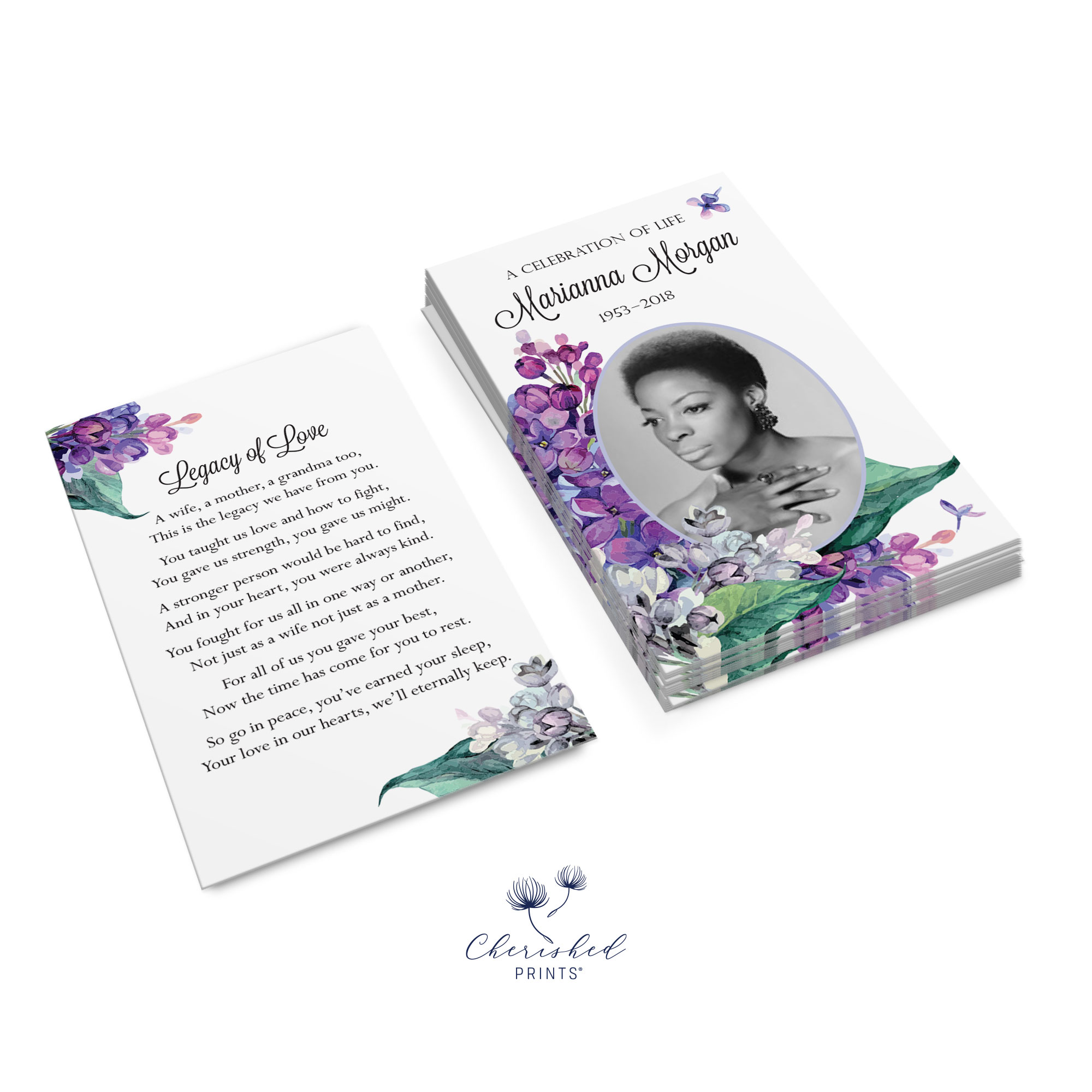 Lilacs Prayer Card