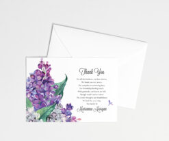 purple lilacs acknowledgment cards