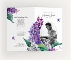 purple lilacs memorial program template