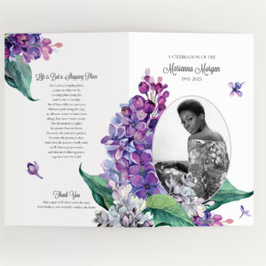 purple lilacs memorial program template