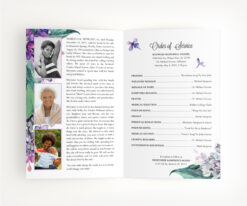 purple lilacs celebration of life program with obituary