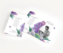 purple lilacs funeral program