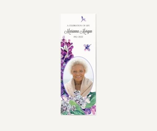 purple lilacs photo bookmark