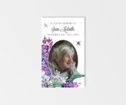 purple lilacs photo prayer card