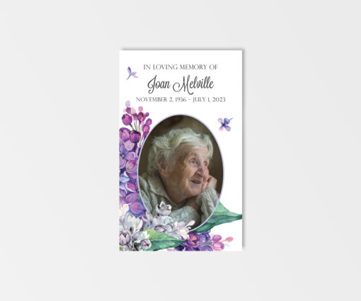 purple lilacs photo prayer card