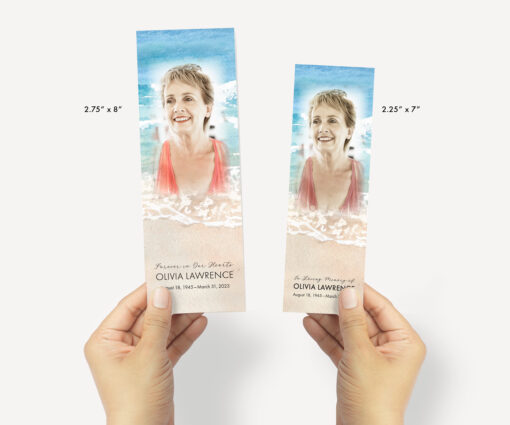 Beach Memorial Bookmark sizes