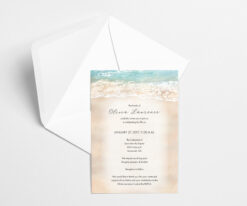 Footprints in the sand invitation with envelope
