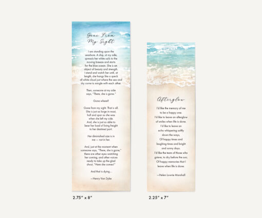 Footprints in the sand bookmark sizes