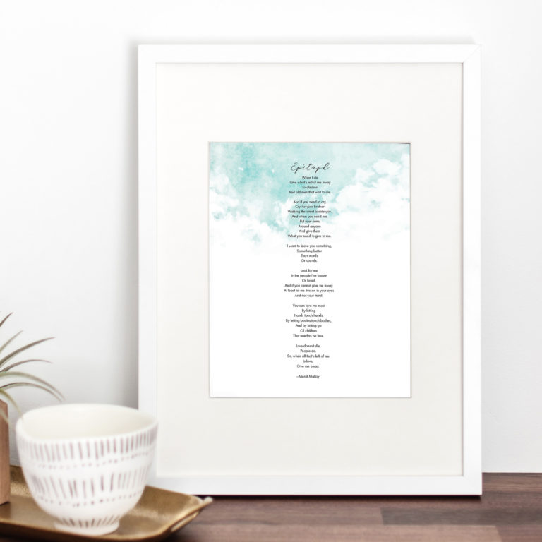 Epitaph by Merrit Malloy Poem Print NCIS • Cherished Prints