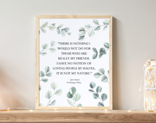 Jane Austen Northanger Abbey quote eucalyptus design