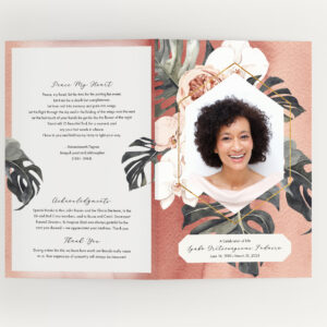 Boho Funeral Program for Celebration of Life and Memorial Services