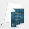 Celestial thank you card with poem for funeral or memorial