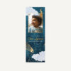 Memorial bookmark front with photo, name, and dates