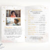 Inside pages of a 4-page youth memorial program with order of service and photos