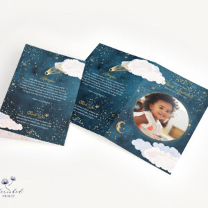 Front and back covers of a celestial-themed youth memorial program