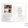 Stars youth memorial booklet pages with obituary and poem layout