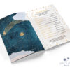 Stars youth memorial service order with celestial illustrations